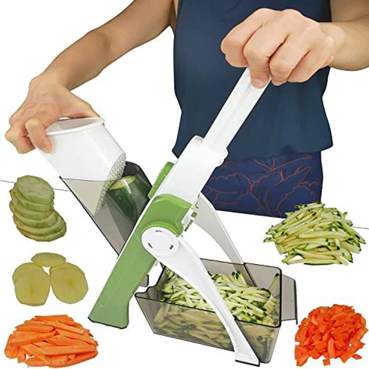 Çok Amaçlı Basmalı Sebze Dilimleyici Doğrayıcı Mandolin Brava Spring Slicer Kitchenmate