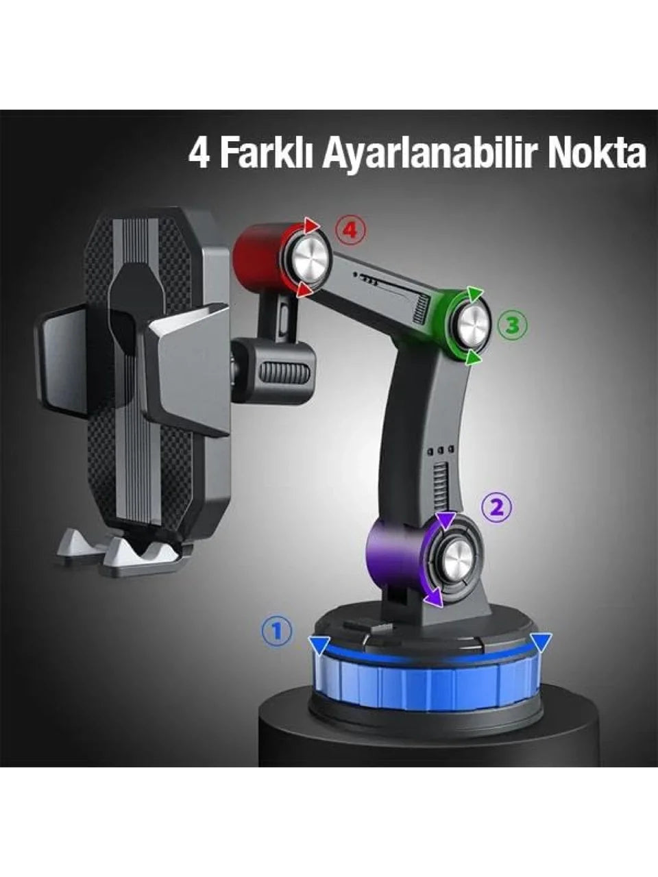 Egonex 360 Derece Dönebilen Ayarlanabilir Araç Içi Vantuzlu Telefon Tutucu