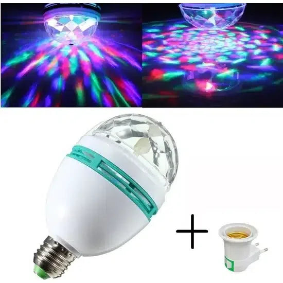 Renkli Led Ampul Disko Ampulü Hareketli 360 Derece Dönen Disko Topu