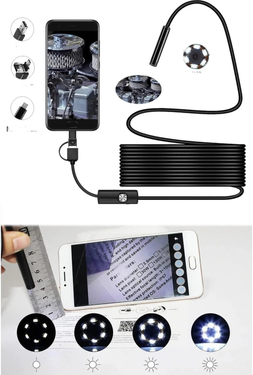 10mt Lens 5.5mm Işıklı Endeskop Boroskop Yılan Kamera