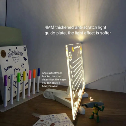 12 Inc Led Işıklı Çizim Tahtası Ayarlanabilir Stant Ve Kalemleri Çizim Tahtası 30x20