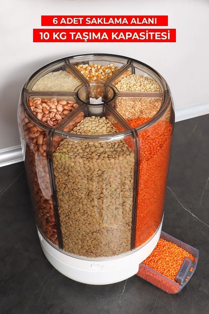 Alitech Kuru Gıda Ve Bakliyat 6'lı Erzak Saklama Kabı 10 Kg