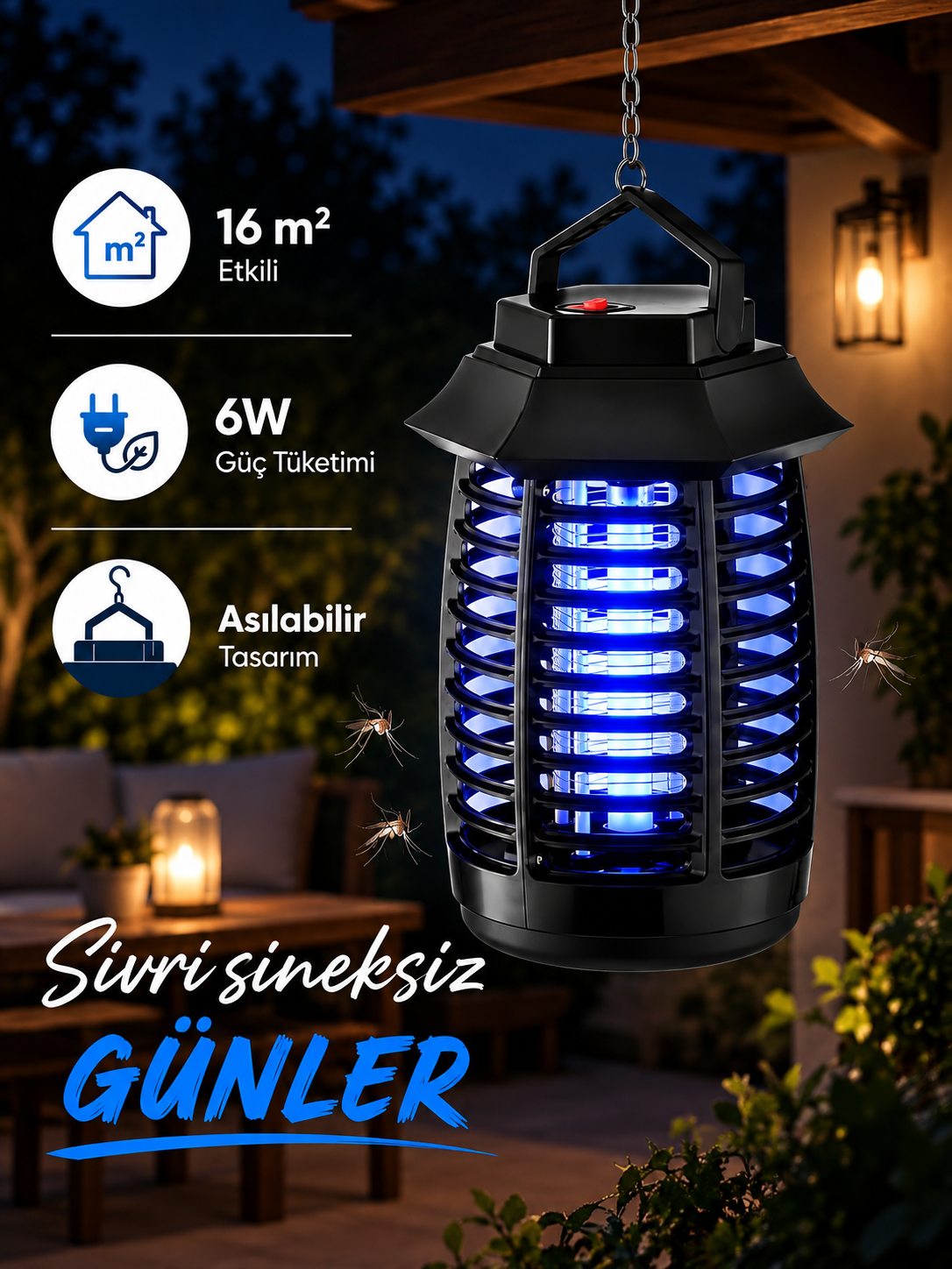 UV Işıklı Sivrisinek Yakalama Lambası