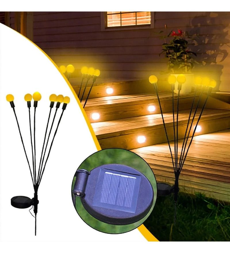 6 Dallı Ateş Böceği Solar Bahçe Lambası 2 Adet