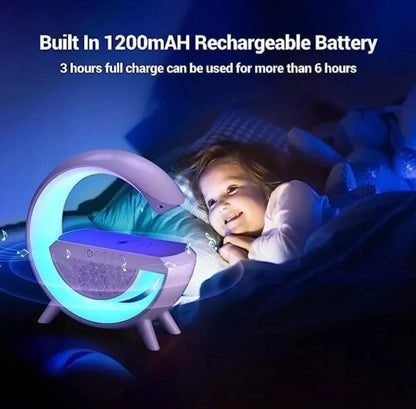 Kablosuz Telefon Şarj Bluetooth Hoparlör Istasyonu Ses Rgb Atmosfer Gece Işık Bt-2301