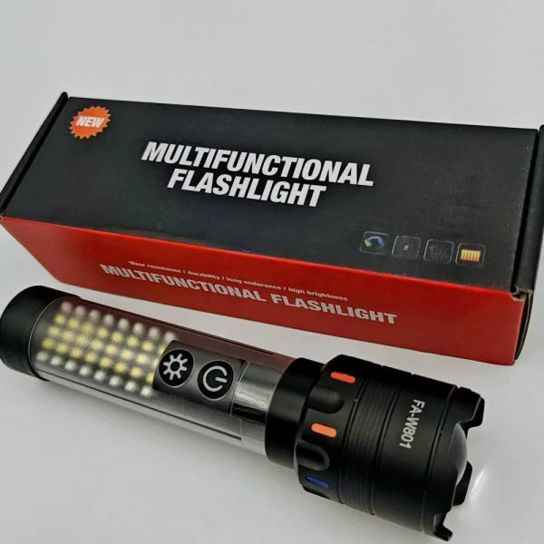 Güçlü Taktik Led El Feneri Paweınuo Sdt53 – 3800lm, 35w, Yan Cob Aydınlatma Ve Type-c Şarj Özelliğine Sahip