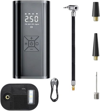 Hava Pompası & Powerbank | 150 Psı Ultra Basınç, Led Işıklı, Lcd Ekranlı, 4000mah Taşınabilir Şarjlı Kompresör