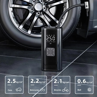 Hava Pompası & Powerbank | 150 Psı Ultra Basınç, Led Işıklı, Lcd Ekranlı, 4000mah Taşınabilir Şarjlı Kompresör