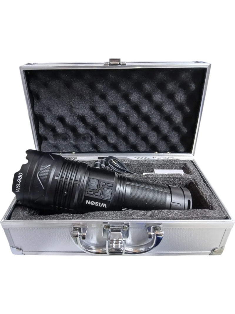 Wıson 980 Profesyonel Zoomlu El Feneri | 60w – 7000 Lümen – 13.200 Mah – Type‑c – Metal Gövde