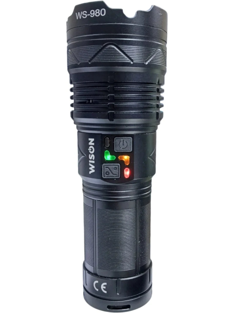 Wıson 980 Profesyonel Zoomlu El Feneri | 60w – 7000 Lümen – 13.200 Mah – Type‑c – Metal Gövde