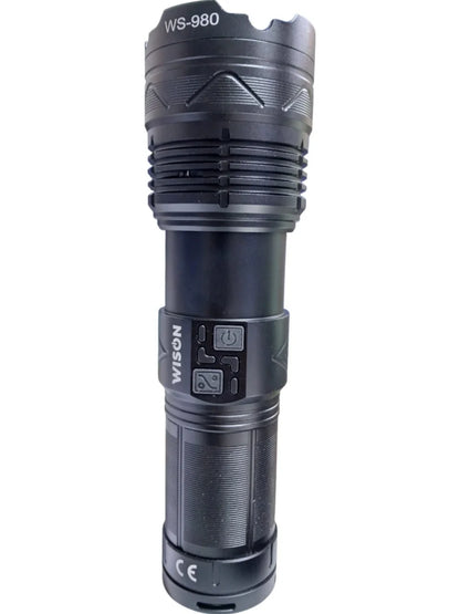 Wıson 980 Profesyonel Zoomlu El Feneri | 60w – 7000 Lümen – 13.200 Mah – Type‑c – Metal Gövde