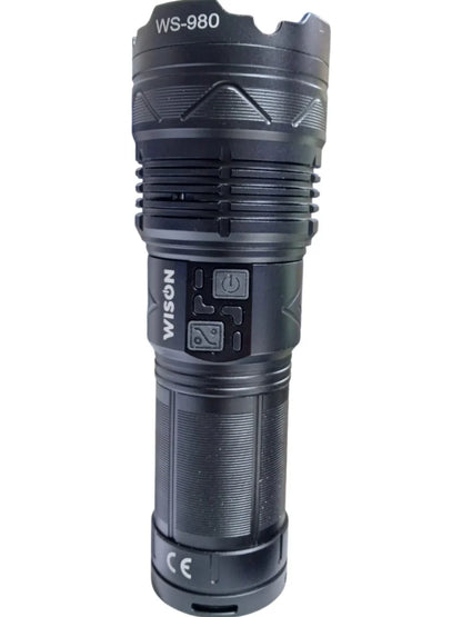 Wıson 980 Profesyonel Zoomlu El Feneri | 60w – 7000 Lümen – 13.200 Mah – Type‑c – Metal Gövde