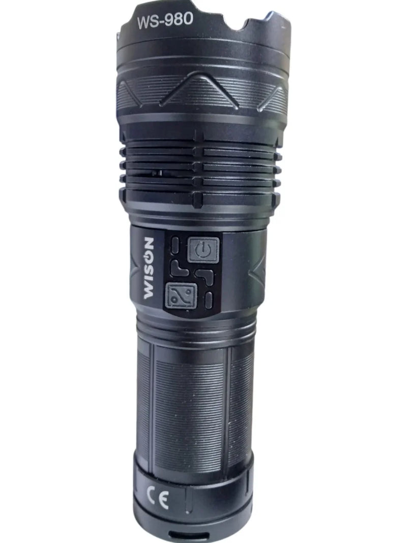 Wıson 980 Profesyonel Zoomlu El Feneri | 60w – 7000 Lümen – 13.200 Mah – Type‑c – Metal Gövde