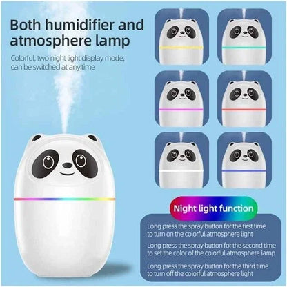3'ü 1 Arada Panda Nemlendirici, Led Işık, 220 Ml Kapasite, 12 Saat Çalışma Süresi, Model A10
