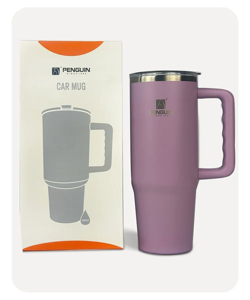 Penguin Termos Pipetli Termos Bardak 900 Ml Paslanmaz Çelik Mor