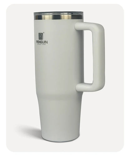 Penguin Termos Pipetli Termos Bardak 900 Ml Paslanmaz Çelik Beyaz