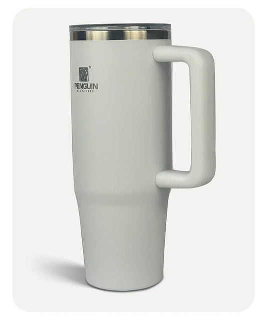 Penguin Termos Pipetli Termos Bardak 900 Ml Paslanmaz Çelik Beyaz