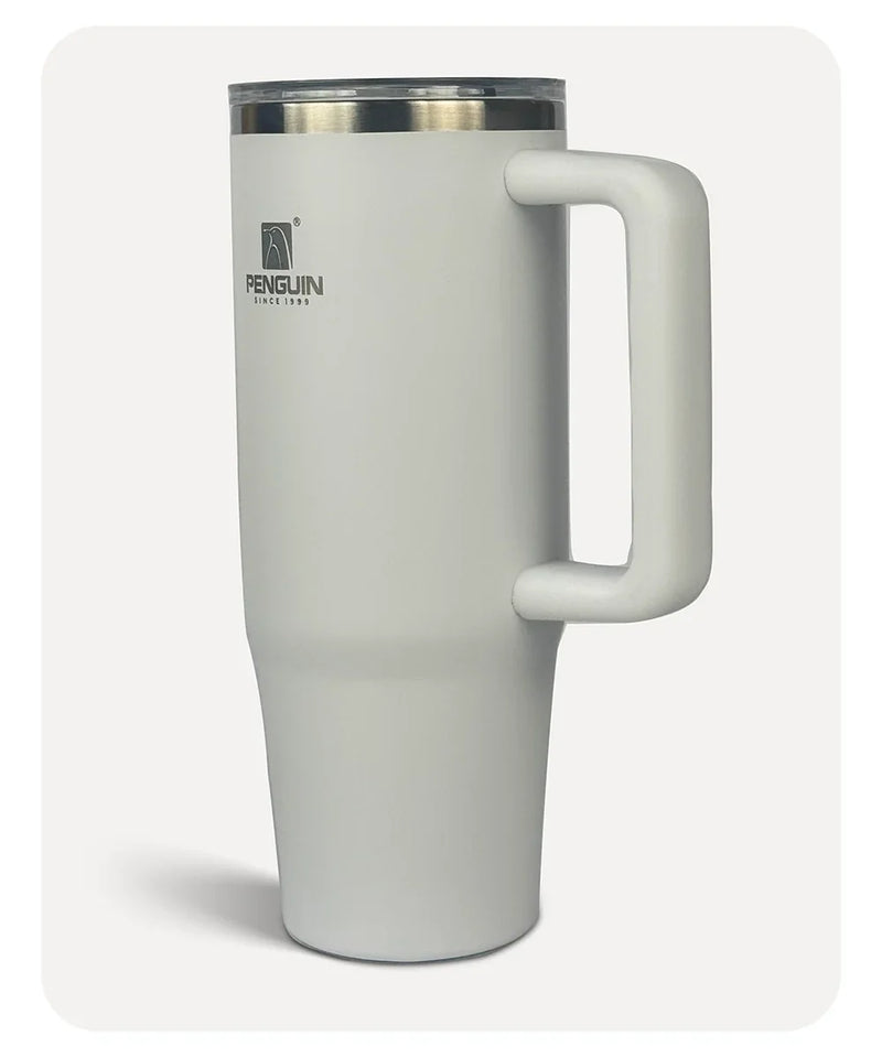 Penguin Termos Pipetli Termos Bardak 900 Ml Paslanmaz Çelik Beyaz