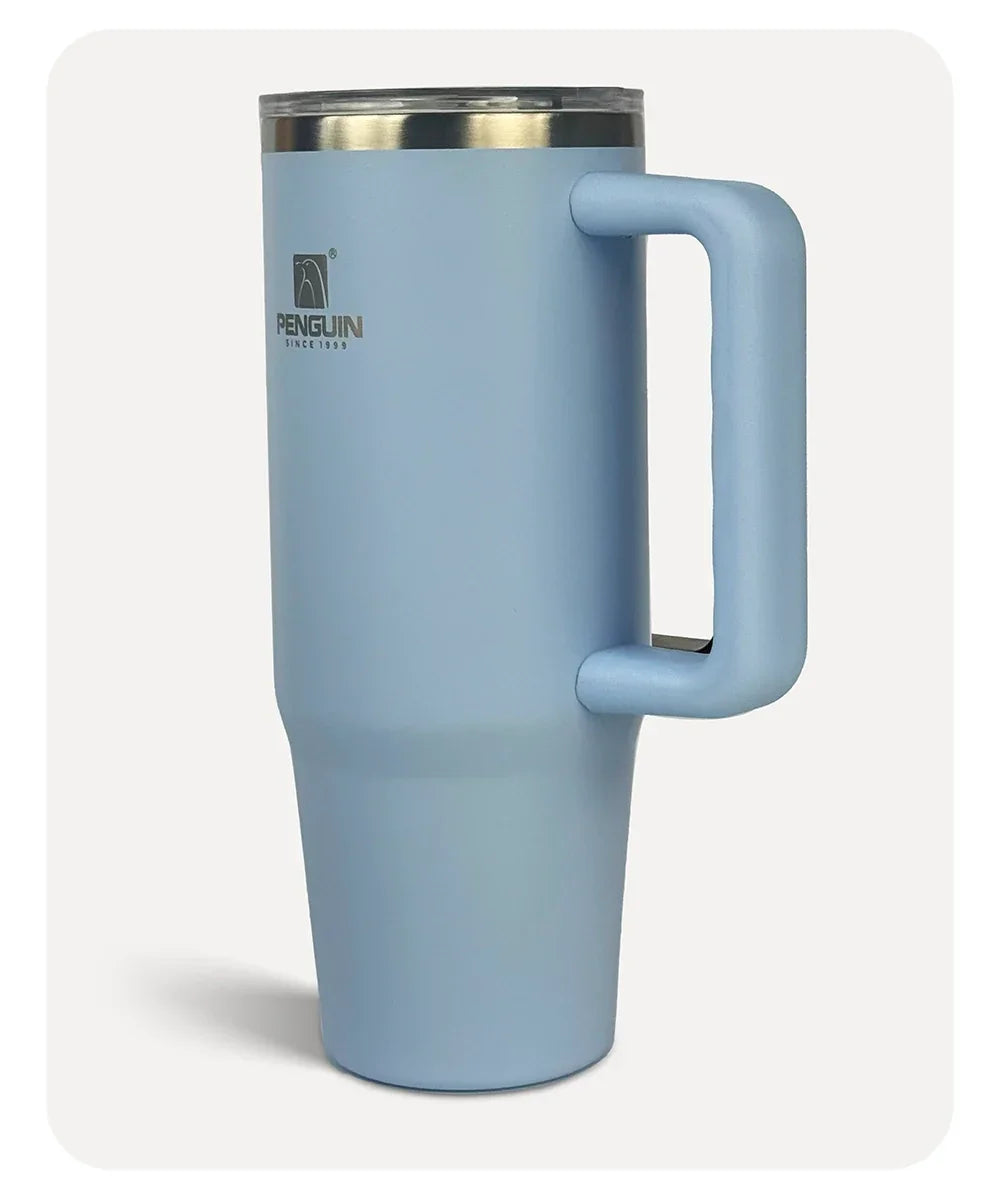 Penguin Termos Pipetli Termos Bardak 900 Ml Paslanmaz Çelik Mavi