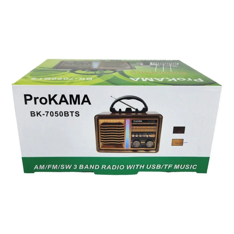Prokama Çok Fonksiyonlu Ahşap Radyo BK-7050BTS