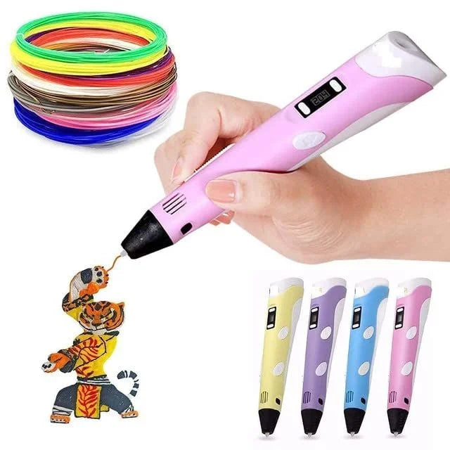 3d Kalem - 3d Pen Baskı Kalemi Yazıcı Printer + 5 Renk Filament