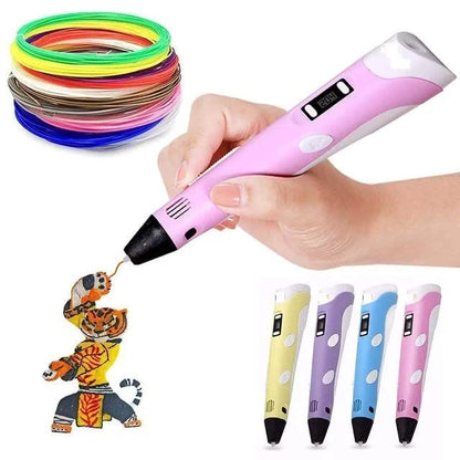 3d Kalem - 3d Pen Baskı Kalemi Yazıcı Printer + 5 Renk Filament