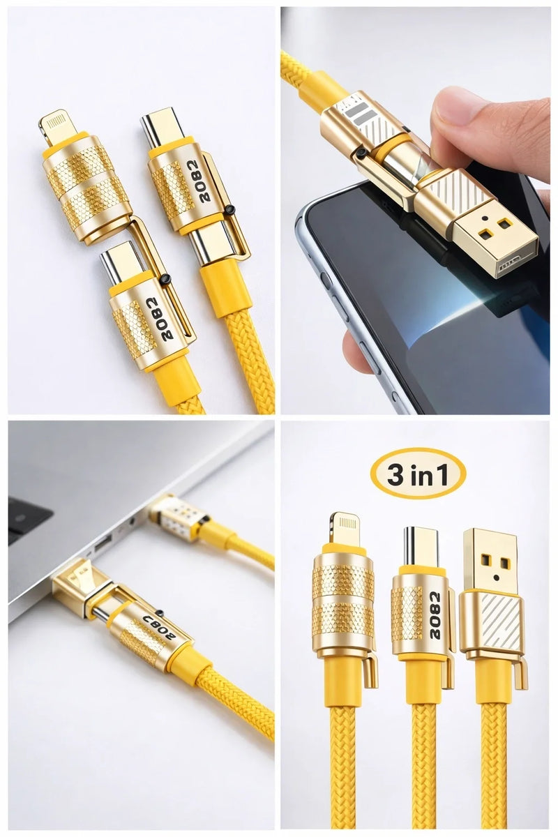 Platoon Pl-8631 4in1 Hızlı Şarj Ve Data Kablosu Type-c / Lightning / Micro Usb