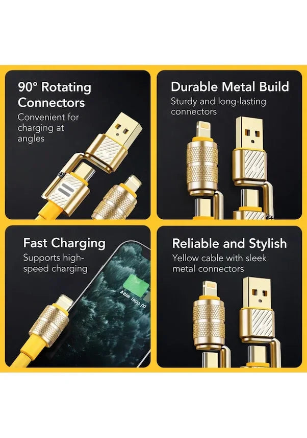 Platoon Pl-8631 4in1 Hızlı Şarj Ve Data Kablosu Type-c / Lightning / Micro Usb