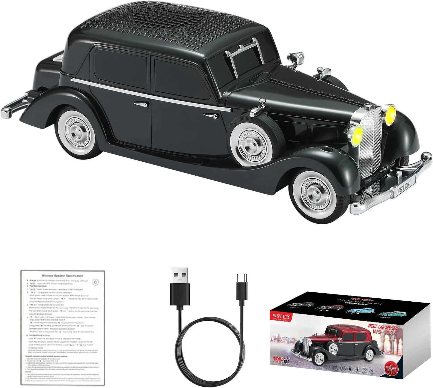 Retro Klasik Araba Bluetooth Hoparlör Kablosuz HD Ses FM Radyo YG-239