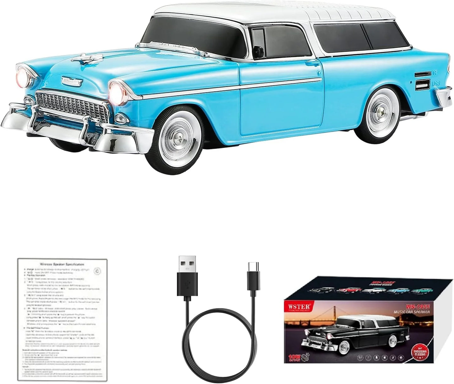Retro Klasik Araba Bluetooth Hoparlör Kablosuz HD Ses FM Radyo YG-1955