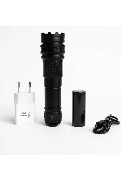 Wıson WS-6868 2500 lümen 25 wat 5000 mah Pil Şarj Edilebilir Uzun Menzilli El Feneri