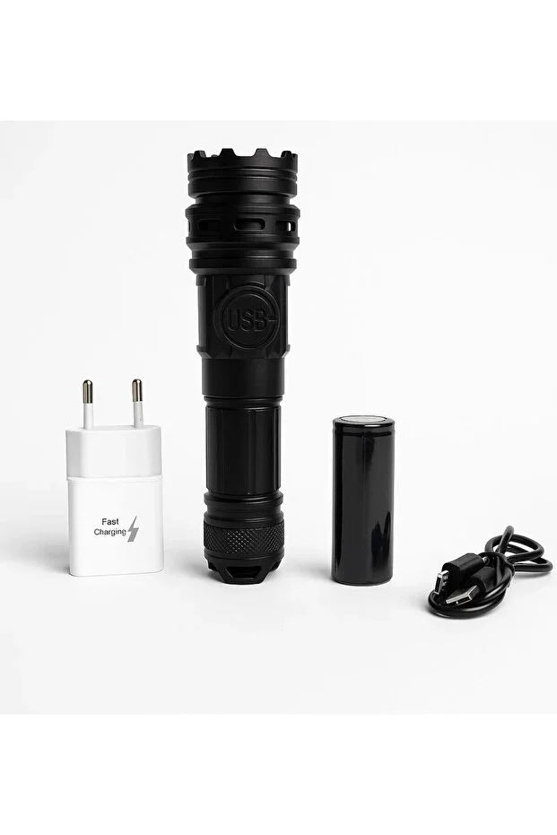 Wıson WS-6868 2500 lümen 25 wat 5000 mah Pil Şarj Edilebilir Uzun Menzilli El Feneri