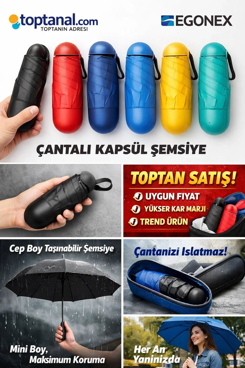 Çantalı Kapsül Şemsiye Toptan