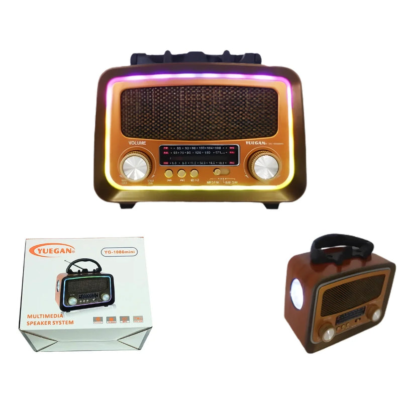 Güneş Enerjili Fenerli Nostaljik Radyo Usb Sd Bluetooth YUEGAN
