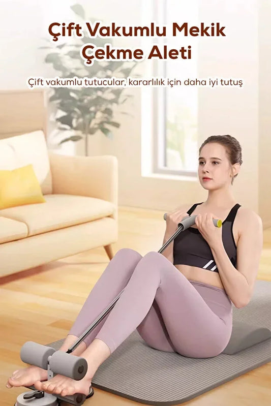 Çift Vantuzlu Mekik Çekme Plastik Spor Aleti Direnç Lastikli Egonex