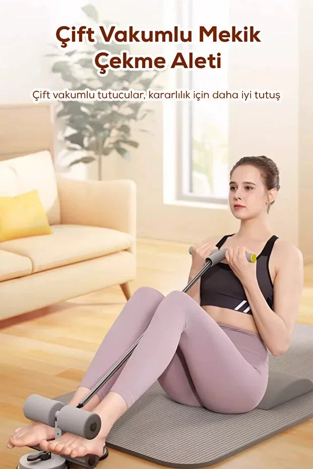 Çift Vantuzlu Mekik Çekme Plastik Spor Aleti Direnç Lastikli Egonex