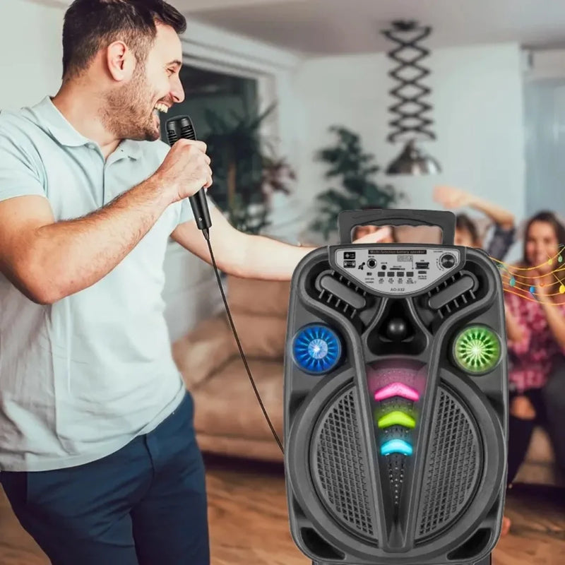 Bluetooth ve USB Girişli 8 Inch Şarjlı Işıklı Hoparlör AO-832 8 Inch
