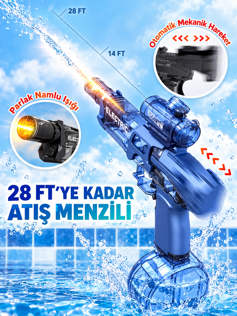 Elektrikli Su Tabancası – 500 CC Su Hazneli