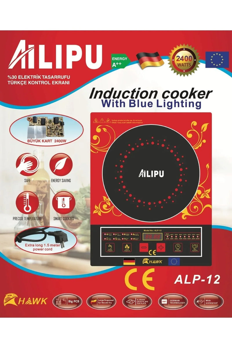 Ailipu Alp-12 Lazer Elektirikli Ocak Alipu Büyük Kart 2400 W