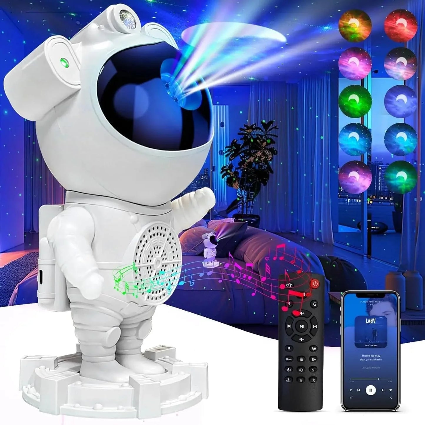 Akıllı Astronot Projeksiyon Gece Aydınlatma & Bluetooth Hoparlör
