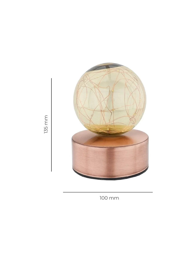 Ambiyans Led Masa Lambası Usb Şarjlı Bronz Roe Eskitme
