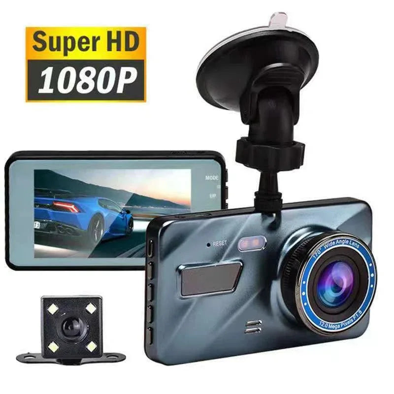 Araba Dvr Dash Cam Arka Görünüm Kameralı: 4 İnç Hd 1080p Çift Lens Araç Video Kaydedici Akıllı G-sensör Ve 170 Dereklik Geniş Açılı