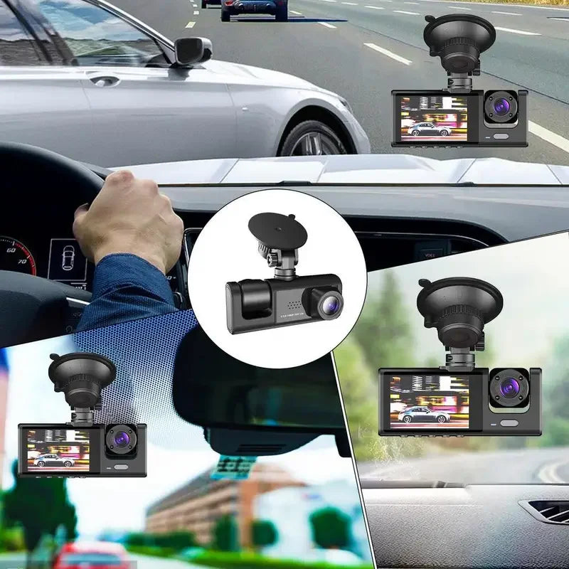 Araç Araba Kamerasi Black Box Traffic Recorder 3 Kameralı