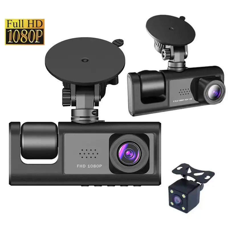 Araç Araba Kamerasi Black Box Traffic Recorder 3 Kameralı