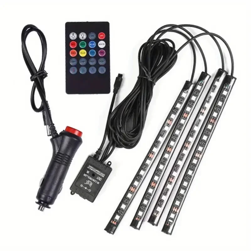 Araç İçi Sese Duyarlı Ayak Altı Led Aydınlatma Kumandalı Rgb