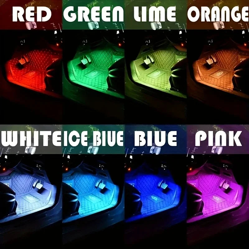 Araç İçi Sese Duyarlı Ayak Altı Led Aydınlatma Kumandalı Rgb