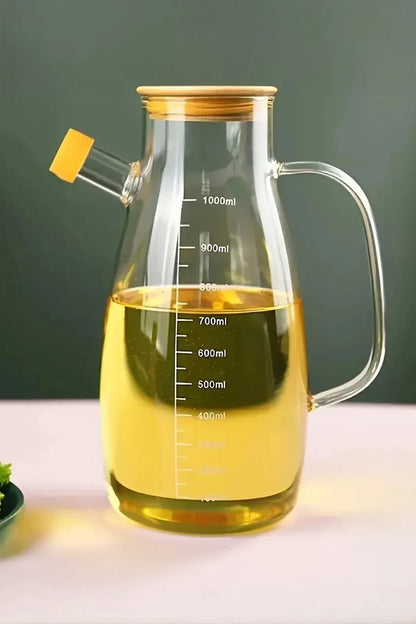 Bambu Kapaklı Cam Yağdanlık