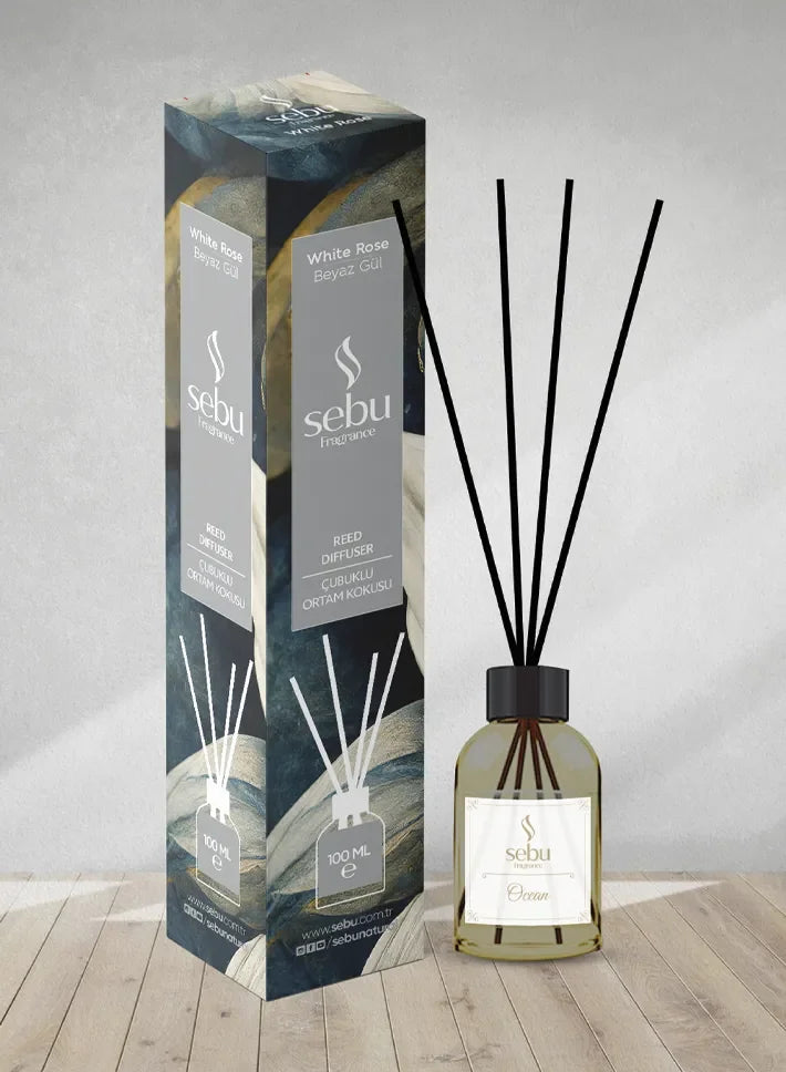 Beyaz Gül Ortam Kokusu Bambu Çubuklu Sebu 100 Ml