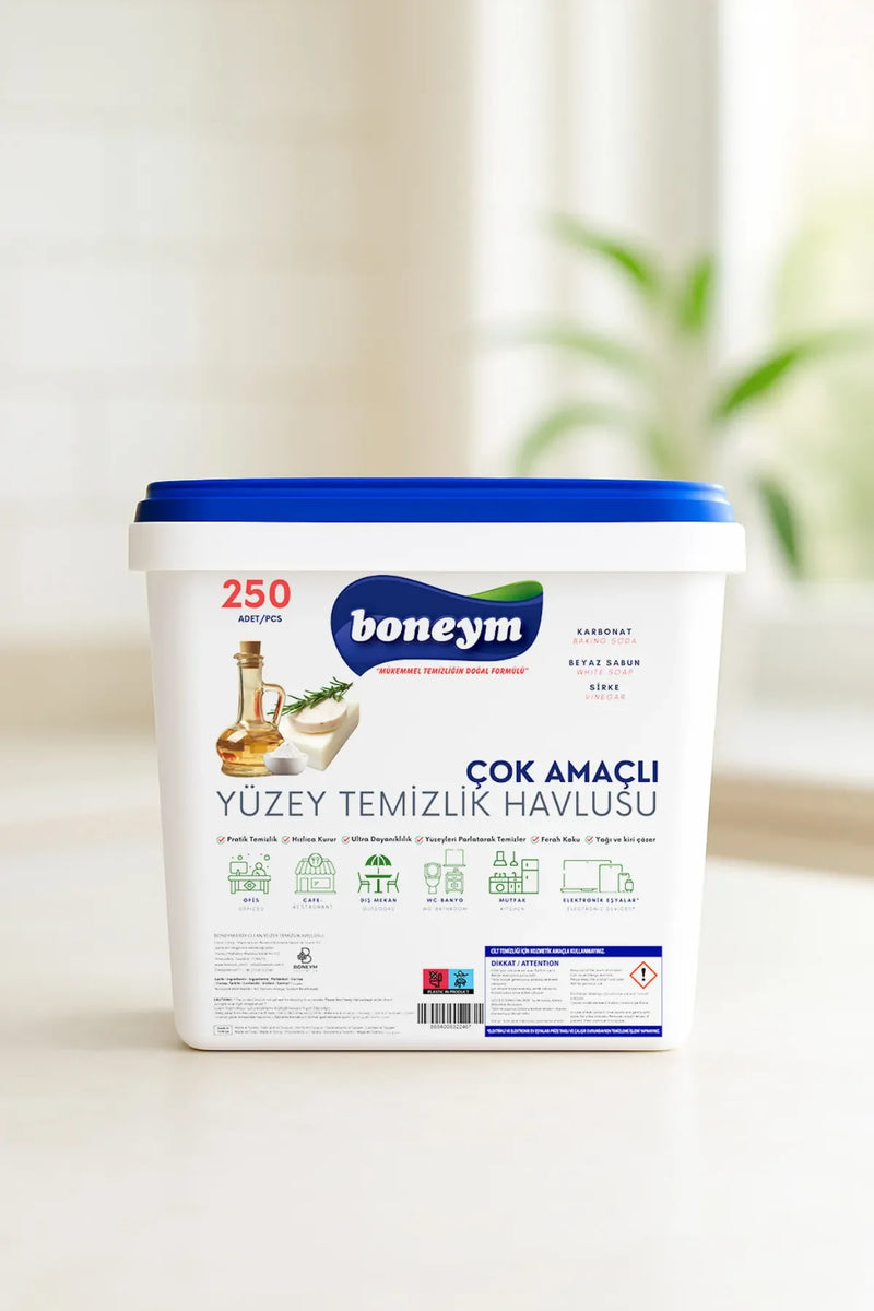 Boneym Hijyenik Kova Islak Yüzey Temizlik Havlusu Beyaz Sabun Kokulu