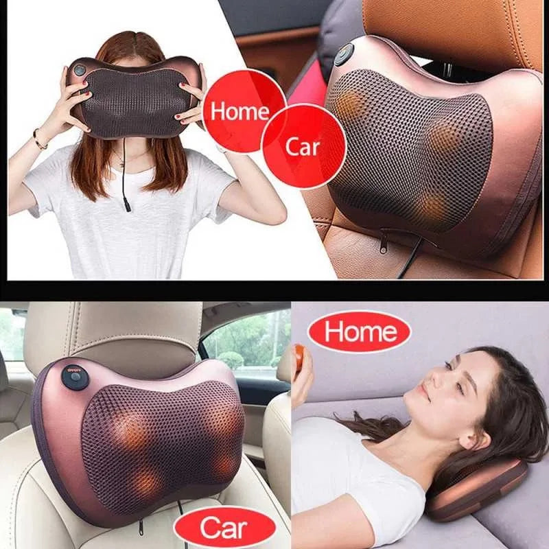 Car Home Isıtmalı Ovmalı Masaj Yastığı Ayak Bel Boyun Sırt Vücut Omuz Aleti